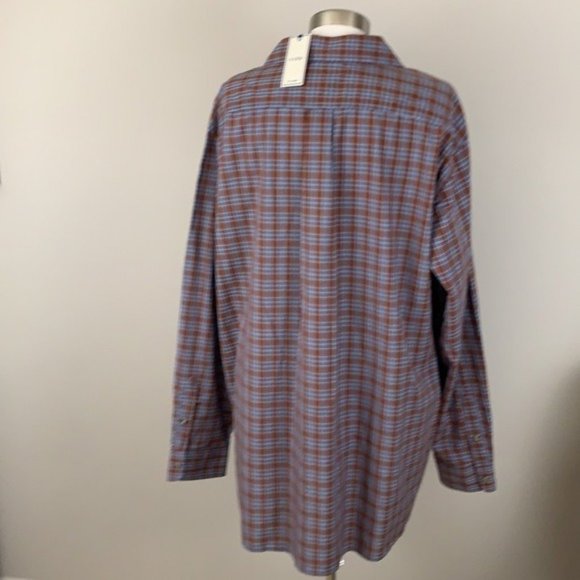 ROWM NWT MEN’S BLUE BROWN LONG SLEEVE SHIRT 2XT - Picture 5 of 7